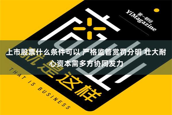 上市股票什么条件可以 严格监管赏罚分明 壮大耐心资本需多方协同发力