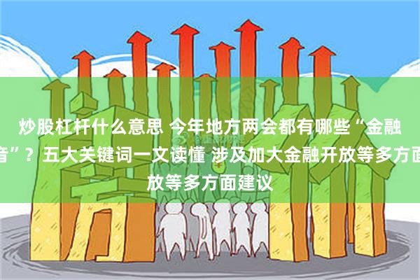 炒股杠杆什么意思 今年地方两会都有哪些“金融好声音”？五大关键词一文读懂 涉及加大金融开放等多方面建议