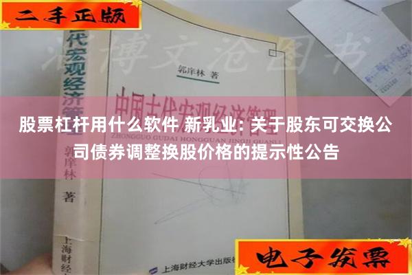 股票杠杆用什么软件 新乳业: 关于股东可交换公司债券调整换股价格的提示性公告