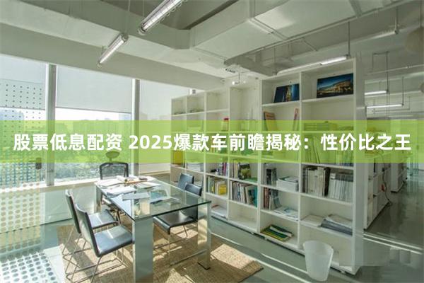 股票低息配资 2025爆款车前瞻揭秘：性价比之王