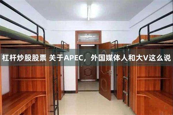 杠杆炒股股票 关于APEC，外国媒体人和大V这么说